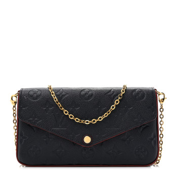 LOUIS VUITTON Empreinte Pochette Felicie Chain Wallet Marine Rouge