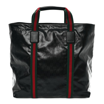 GUCCI Crystal GG Monogram Web Tote Black