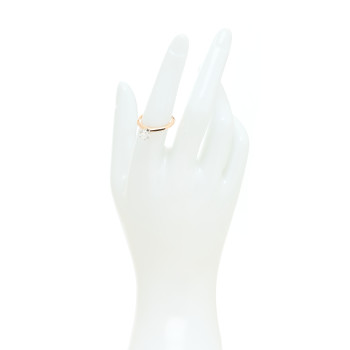TIFFANY Platinum 18K Rose Gold Diamond .82ct Solitaire Engagement Ring 54 7