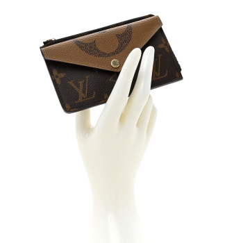 LOUIS VUITTON Reverse Monogram Recto Verso Card Holder Brown