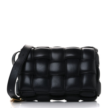 BOTTEGA VENETA Nappa Maxi Intreccio Padded Cassette Crossbody Bag Black