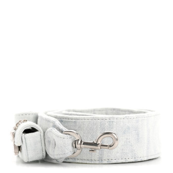 FENDI Bleached Denim Baguette Pocket Strap Blue White