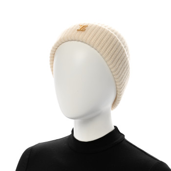 LOUIS VUITTON Cashmere LV Spark Beanie White