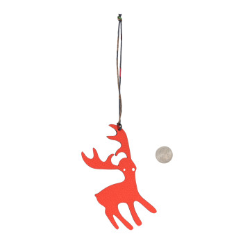 HERMES Togo Epsom Petit H Reindeer Bag Charm Capucine Anemone