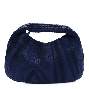 BOTTEGA VENETA Embroidered Nappa Intrecciato Large Veneta Hobo Atlantic