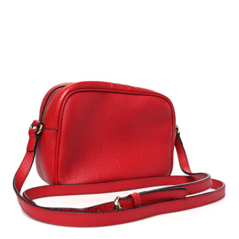 GUCCI Pebbled Calfskin Small Soho Disco Bag Tabasco Red