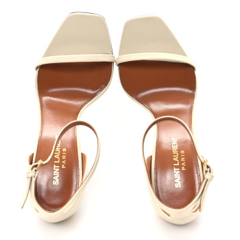 SAINT LAURENT Calfskin 110 Opyum Sandals 37 Real Beige