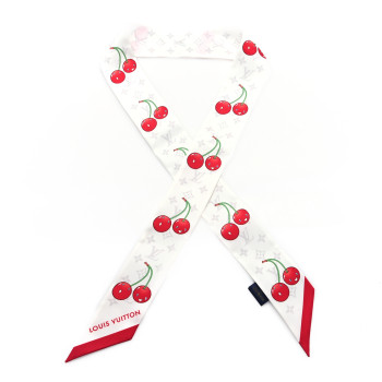 LOUIS VUITTON LV X TM Silk Monogram Cerises Bandeau White