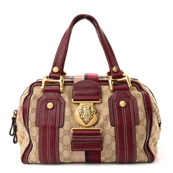 GUCCI Monogram Medium Aviatrix Boston Ebony Bordeaux