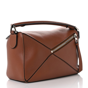 LOEWE Calfskin Small Puzzle Bag Tan