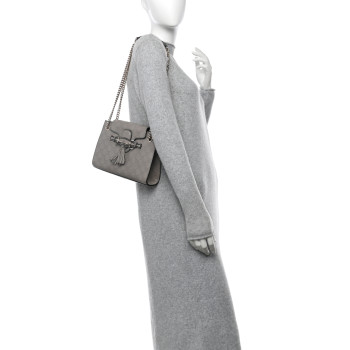 GUCCI Guccissima Small Emily Chain Shoulder Bag Storm Grey