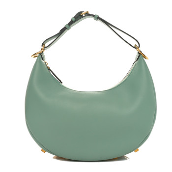FENDI Vitello Grace Matte Small Fendigraphy Hobo Bag Menta