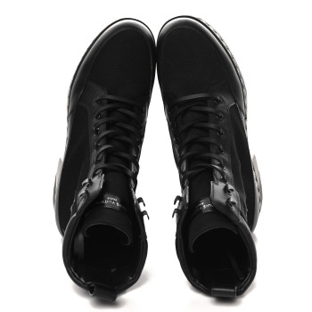 LOUIS VUITTON Canvas Monogram Laureate Platform Desert Boots 37.5 Black