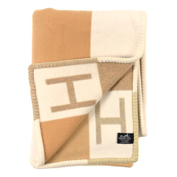 HERMES Wool Cashmere Avalon Vibration Blanket Tisane