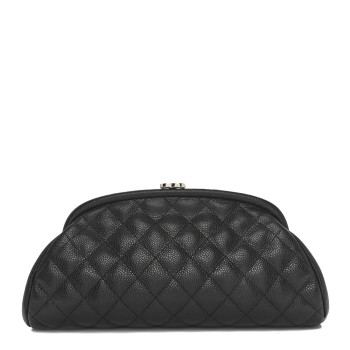 CHANEL Caviar Quilted Timeless Clutch Black
