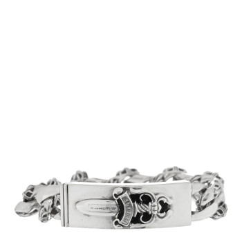 CHROME HEARTS Sterling Silver Dagger Box Fancy Link Curb Chain Bracelet