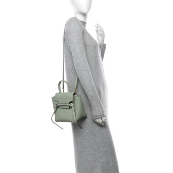 CELINE Grained Calfskin Nano Belt Bag Pastel Green