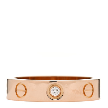 CARTIER 18K Pink Gold Diamond 4mm LOVE Wedding Band Ring 47 4