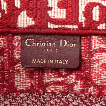 CHRISTIAN DIOR Oblique Small Book Tote Burgundy Multicolor
