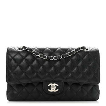 CHANEL Caviar Quilted Medium Double Flap Black