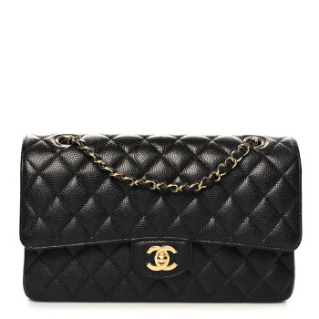 CHANEL Caviar Quilted Medium Double Flap Black