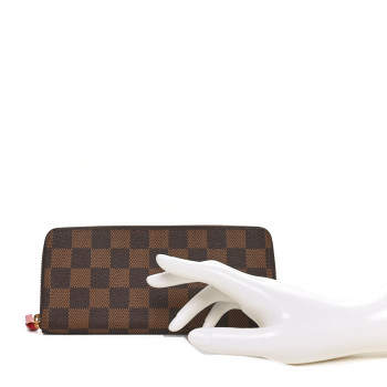 LOUIS VUITTON Damier Ebene Clemence Wallet Cherry