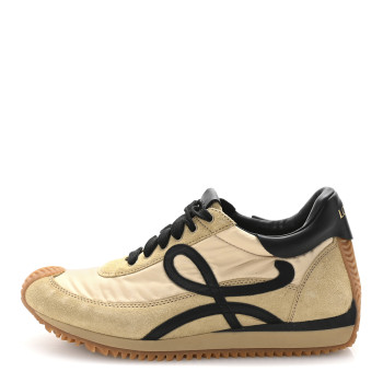 LOEWE Nylon Suede Flow Runner Sneakers 37 Gold Black
