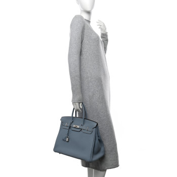 HERMES Togo BIRKIN 35 Bleu Lin