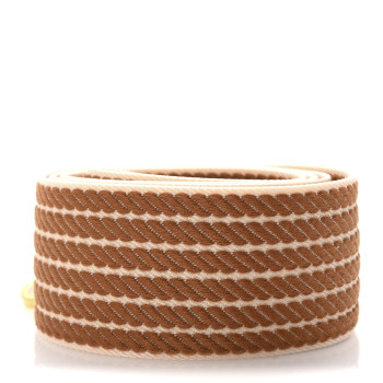HERMES Toile Swift 50mm Sangle Cordage Shoulder Strap Gold