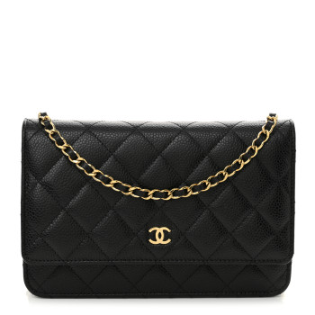CHANEL Caviar Quilted Wallet On Chain WOC Black
