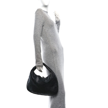 BOTTEGA VENETA Nappa Intrecciato Patchwork Medium Hobo Black