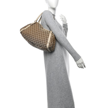 GUCCI Monogram Medium Abbey Shoulder Bag Off White