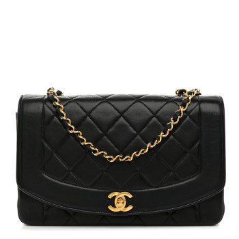 CHANEL Lambskin Quilted Small Single Flap Black
