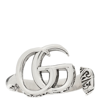 GUCCI Sterling Silver GG Marmont Key Motif Ring 48 4.5