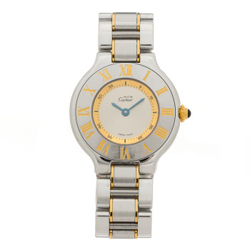 CARTIER Stainless Steel 18K Yellow Gold 28mm Must de 21 Quartz Watch