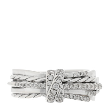 DAVID YURMAN Sterling Silver Diamond 7.5mm Angelika Ring 54 6.75