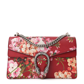 GUCCI Calfskin Blooms Print Small Dionysus Shoulder Bag Romantic Cherry Multicolor