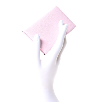 HERMES Chevre Mysore Calvi Card Case Rose Darling