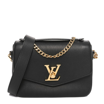 LOUIS VUITTON Grained Calfskin Lockme Oxford Black