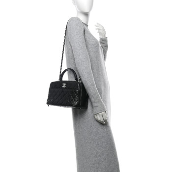 CHANEL Lambskin Quilted Medium Trendy CC Bowling Bag Black