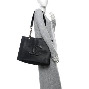 CHANEL Lambskin CC Tote Black