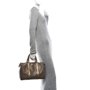 GUCCI Crystal Monogram Medium Joy Boston Bronze