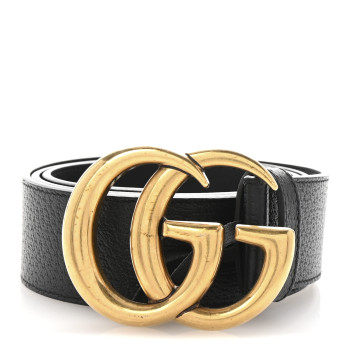 GUCCI Textured Calfskin Double G 40mm Belt 85 34 Black