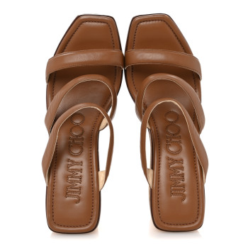 JIMMY CHOO Calfskin Cork Athenia 110 Wedge Sandals 40 Cuoio