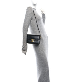 CELINE Shiny Calfskin Teen Triomphe Black