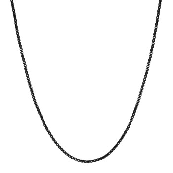 DAVID YURMAN Sterling Silver Stainless Steel 1.7mm Box Chain Necklace Black