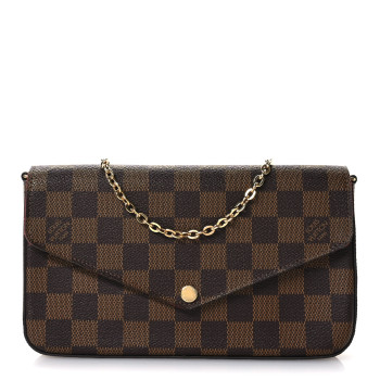 LOUIS VUITTON Damier Ebene Pochette Felicie Chain Wallet