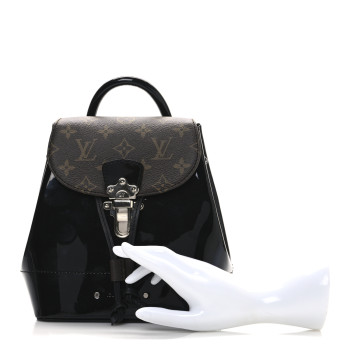 LOUIS VUITTON Patent Monogram Hot Springs Backpack Black