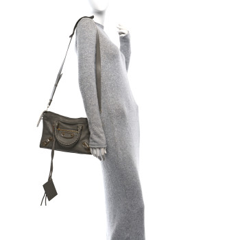 BALENCIAGA Chevre Gold Metallic Edge Hardware S City Gris Taupe