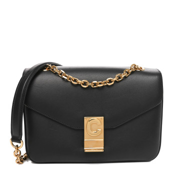 CELINE Shiny Calfskin Medium C Bag Black